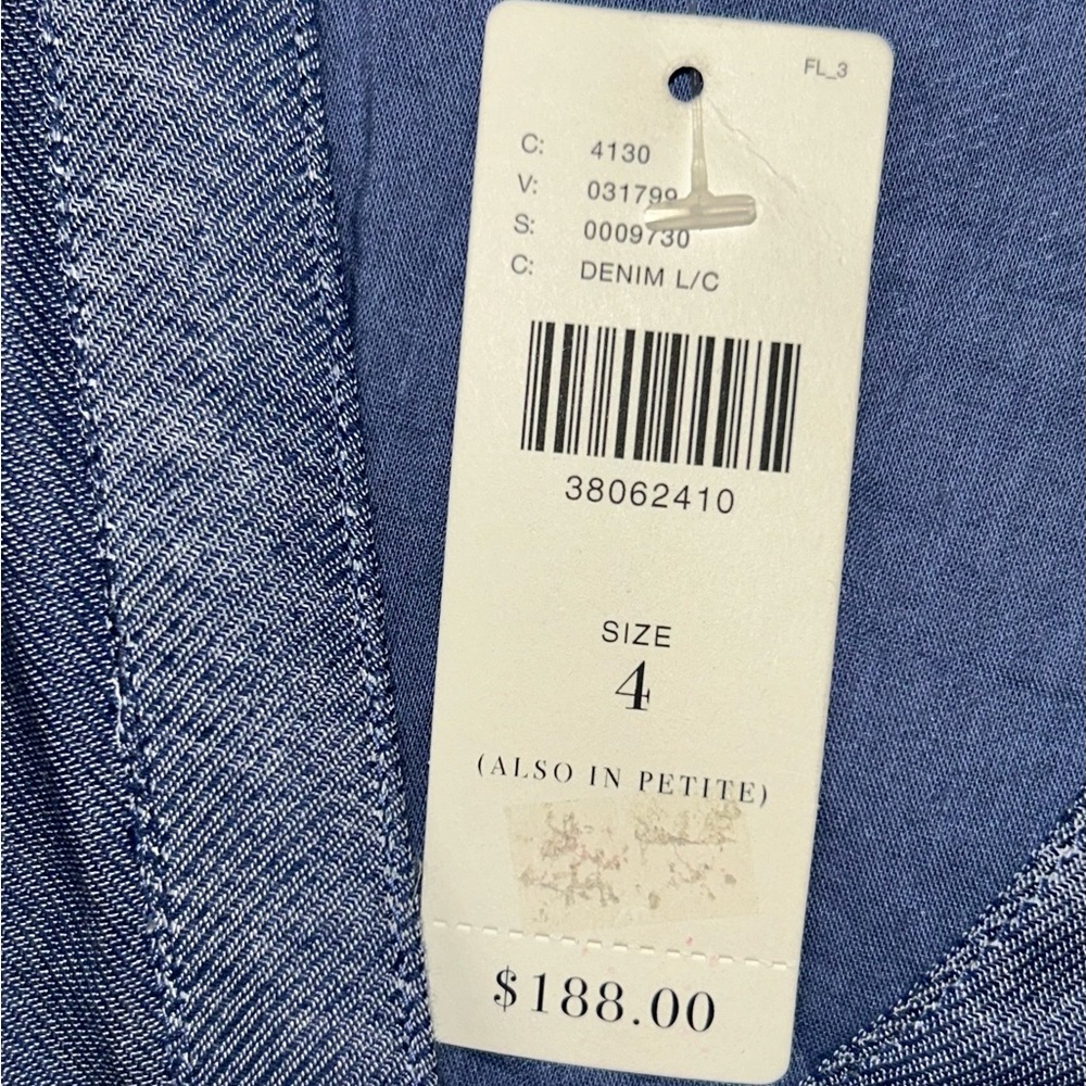Anthropologie Moulinette Soeurs Denim Embroidered Waters Midi Dress Size 4 NWT - Picture 12 of 16